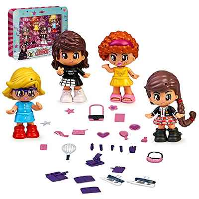 Pinypon - El Mundo de Clodett, Pack 4 figuras, personajes de los videos: Janette, Catalina, Hortensia y Clodett, juguete para crear las historias de los videos del canal de YouTube, FAMOSA (700016941)