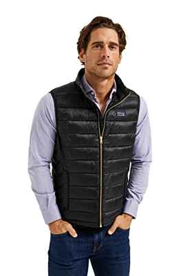 POLO CLUB Chaleco negro Pavel reciclado y ultraligero con etiqueta textil hombre