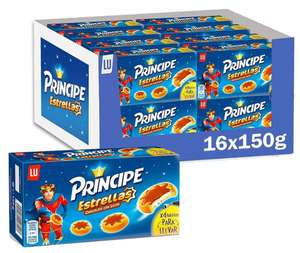 Príncipe Estrellas Galletas Cubiertas con Chocolate con Leche y con Relleno de Leche en Forma de Estrella 150g - Pack de 16