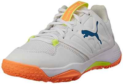 PUMA Accelerate Turbo Jr, Zapatilla de Balonmano, W Mblue Citrus Yellow Alert, 38 EU