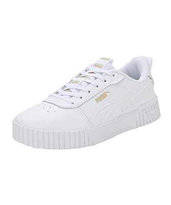 PUMA Carina 2.0 Tape, Zapatillas de Tenis Mujer, Multicolor White White Team Gold, 37 EU