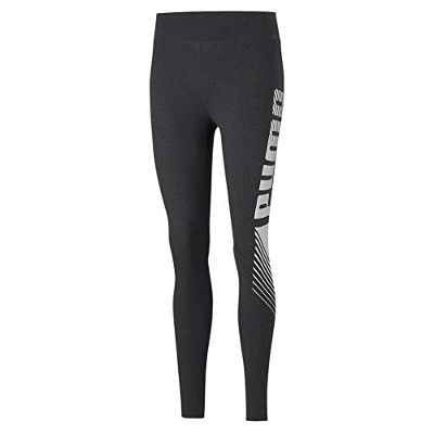 PUMA ESS Graphic Leggings Mallas Deporte, Mujer, Dark Gray Heather, XS