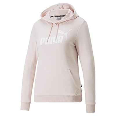 PUMA ESS Logo Hoodie TR (S) Sudadera, Mujer, Pink