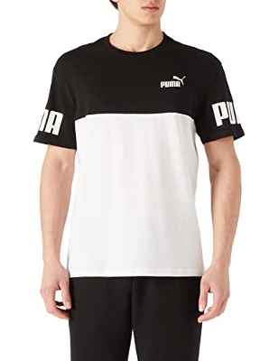 PUMA Power Colorblock tee Camiseta, Hombre, Black, XL