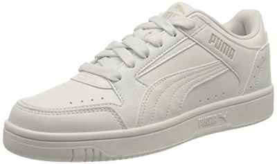 PUMA Rebound Joy Low, Zapatillas Unisex Adulto, Blanco Blanco Gris Violeta, 42.5 EU