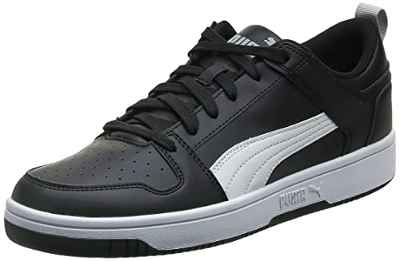 PUMA Rebound Layup Lo SL, Zapatillas Unisex Adulto, Negro Black/White/High Rise, 45 EU