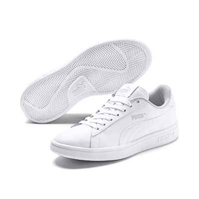 PUMA Smash v2 L Jr, Zapatillas Unisex Niños, White White, 39 EU