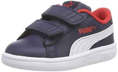 Puma Smash v2 L V Inf, Zapatillas Unisex niños, Azul (Peacoat/Puma White/High Risk Red), 25 EU