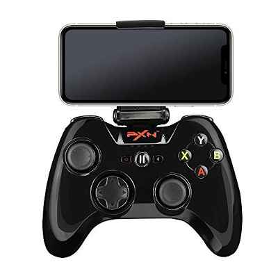 PXN 6603 Mando MFi, Mando iOS, Controlador de Juego Inalámbrico, Mando para iPhone con Clip de Teléfono Móvil, Joystick Gamepad para iPhone, iPad, iPod, Apple TV - Negro