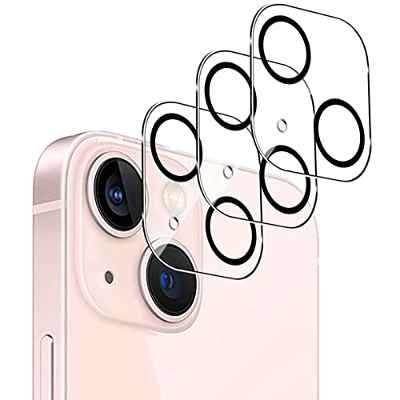 QULLOO Protector de Lente de cámara compatible con iPhone 13/13 Mini, [9H Dureza] [Anti-Rasguños] Cristal Templado Cámara Trasera Lente Protector [Compatible para Funda] - 3 Pack