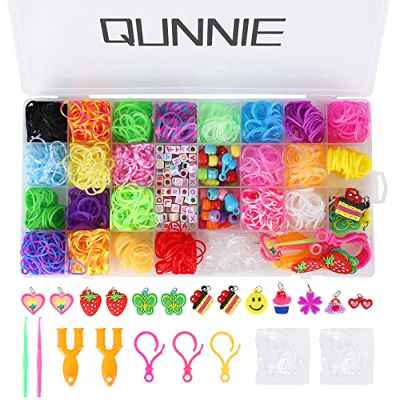 QUNNIE Elásticos para pulsera, elásticos premium para pulsera DIY, pulsera de banda Mega Refill Kit de regalo para niñas, kit de colores para crear joyas, gomas elásticas para rellenar