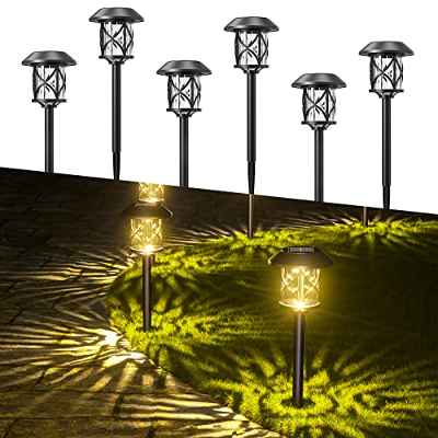 Quntis Luces Solares Jardín 6 Pack, Lámpara LED Solares Camino Exteriores, 30 Lúmenes, IP65 Impermeables Iluminación de Exterior para Paisaje Césped Patio Pasillo Pasarela