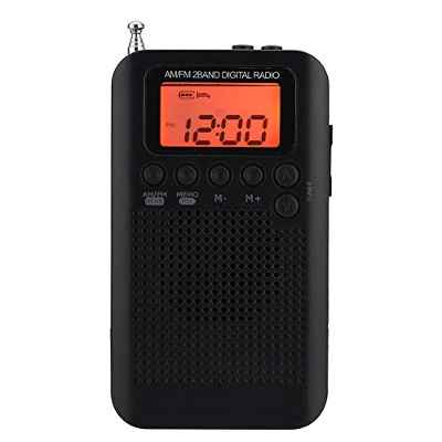 Radio de Bolsillo Am/FM portátil, Mini Radio Digital Personal FM/Am con Pantalla LCD, Radio con Altavoz y Conector para Auriculares, batería Recargable, Pantalla de Bloqueo, para Caminar, Gimnasio