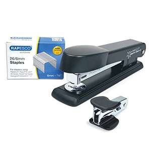 Rapesco 1471 Germ-Savvy Antibacteriano, Marlin Grapadora con Quitagrapas R4 y Caja de 5000 Grapas 26/6 mm, Negro