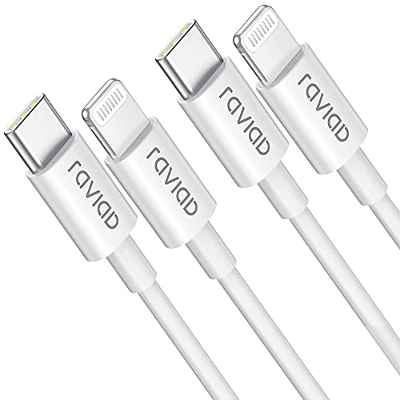 RAVIAD Cable USB C a Lightning [2Pack 2M] MFi Certificado Cable iPhone Cargador PD de Carga Rápida Tipo C a Lightning Cable para iPhone 12 13 Pro Max/Mini/ 11 Pro Max/SE 2020/XR/XS/X/8/8 Plus