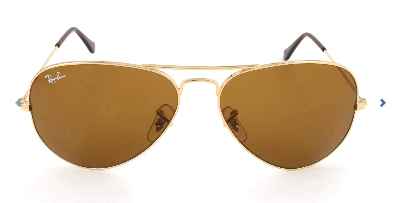 Ray-Ban Aviator Large Metal, Gafas de Sol Unisex Adulto, Dorado (Crystal Brown & Silver Gradient Mirror), 58