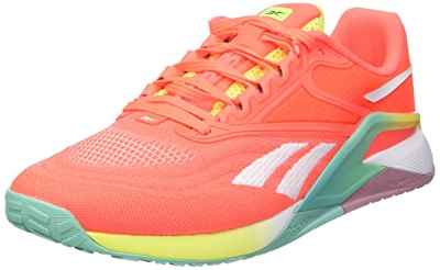 Reebok Nano X2, Zapatillas Mujer, Multicolor (Naranja/Blanco/Amarillo ácido), 39 EU