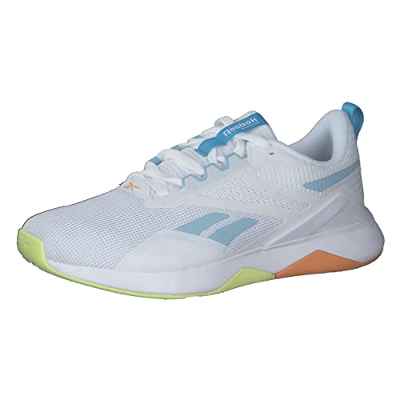 Reebok NANOFLEX TR 2.0, Zapatillas Deportivas Mujer, FTWBLA/BLUPEA/PEAFUZ, 40.5 EU