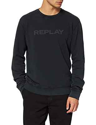 REPLAY M3537 .000.23158G Sudadera, 998 Blackboard, XL para Hombre