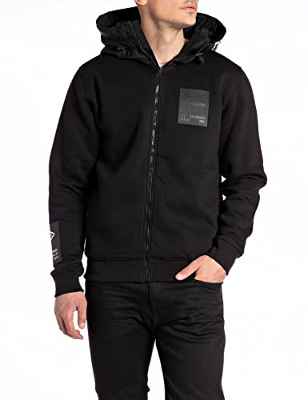 REPLAY M6278 Sudadera con Capucha, 098 Negro, L para Hombre