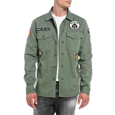 REPLAY M8825n Chaqueta de Camisa, 438 Light Military, XS para Hombre