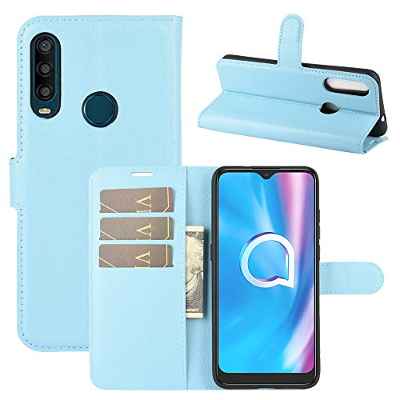 ROVLAK Funda para Alcatel 1SE 2020 Case Flip Cover Cartera con Ranura para Tarjetas Estuche de Cuero PU + Interior de Silicona TPU Case con Soporte Carassa para Alcatel 1SE 2020 Smartphone,Azul