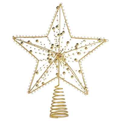 SALCAR Estrella de árbol de Navidad, Estrella de Metal de 25X30CM, Topper de árbol de Navidad, Adecuado para árbol de Navidad, Navidad, decoración navideña - Dorado