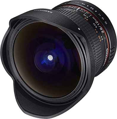 Samyang F1112105101 - Objetivo fotográfico DSLR para Sony A (Distancia Focal Fija 12mm, Apertura f/2.8-22 ED AS NCS, Ojo de Pez), Negro