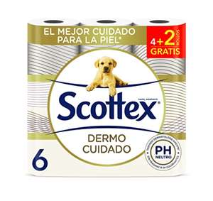 Scottex Dermo Cuidado Papel Higiénico, 6 Rollos