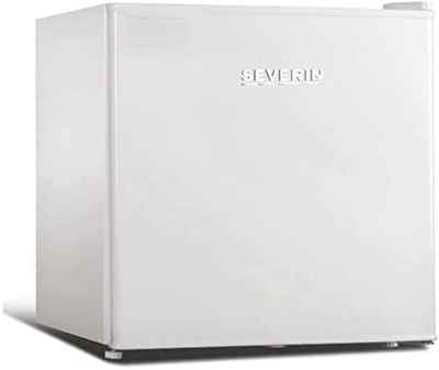 SEVERIN Nevera de 46 litros, nevera pequeña extrasilenciosa con bisagra reversible, mini nevera con compartimento refrigerado de 5 litros y 2 estantes de puerta, blanco, KB 8873