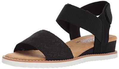 Skechers Desert Kiss 31440, Sandalia con Pulsera para Mujer, Negro (Black Black), 38 EU