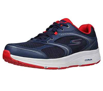 Skechers GO RUN CONSISTENT SPECIE, Zapatillas de Running para Hombre, Navy And Red Leather/Textile, 44 EU