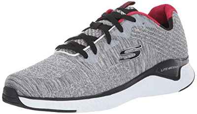 Skechers Men's Solar Fuse KRYZIK Trainers, Grey (Gray Mesh/Synthetic/Black Trim Gybk), 8 (42 EU)