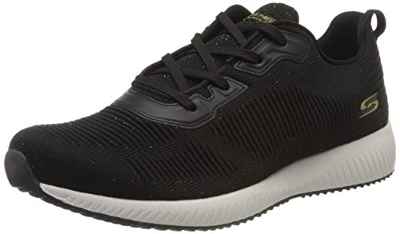 Skechers Women's BOBS Squad-Total Glam Trainers, Black (Black Multi Bkmt), 4 UK 37 EU