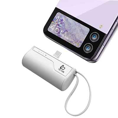 SLuB Power Bank 5000mAh, Mini Power Bank Portátil, Pequeña Batería Externa, Pequeño Pero Robusto Cargador de Móvil, Compatible con Samsung, Teléfonos USB C, Etc (Blanco)