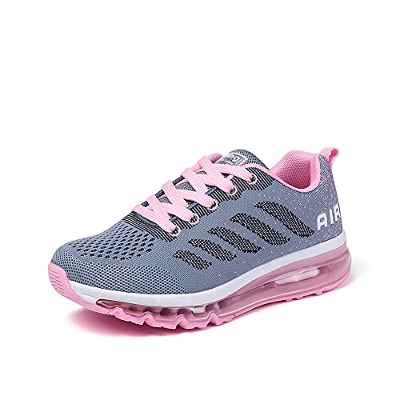 Smarten Zapatillas de Running Hombre Mujer Air Correr Deportes Calzado Verano Comodos Zapatillas Sport Black White 40 EU