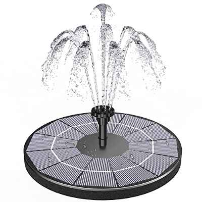 Solar Fountain Fuente Solar 3,5W 1500mAh Batería Incorporada con 10 Boquillas, Bomba de Fuente Solar Flotante para Jardines, Estanques, Baños de Pájaros