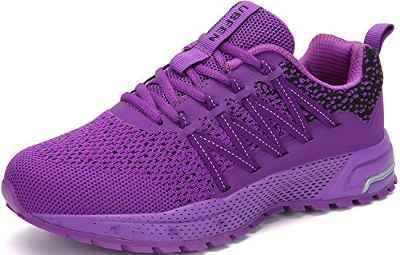 SOLLOMENSI Zapatillas de Deporte Hombres Mujer Running Zapatos para Correr Gimnasio Sneakers Deportivas Padel Transpirables Casual Montaña 37 EU H Morado