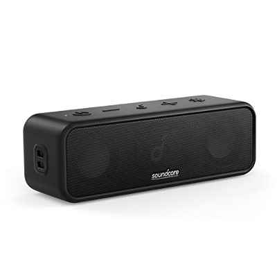 Soundcore de Anker 3 Altavoz Bluetooth con Sonido Estéreo, Diafragmas de Titanio Puro, Tecnologías PartyCast y BassUp, 24 h de Reproducción, Impermeabilidad IPX7, App EQ Personalizado, Uso en casa