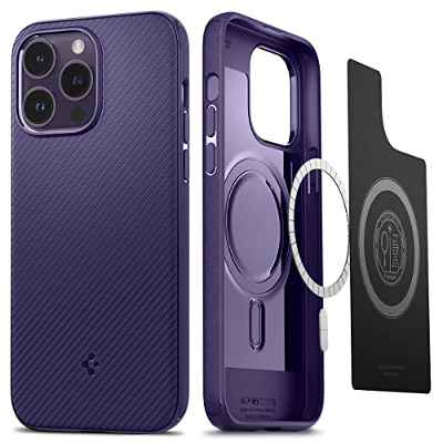 Spigen Funda mag Armor MagFit Compatible con iPhone 14 Pro MAX - Morado Oscuro