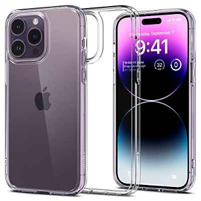 Spigen Funda Ultra Hybrid, Carcasa Protectora, Compatible con iPhone 14 Pro MAX - Transparente