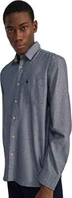 Springfield Camisa manga larga, Camisa Hombre, Azul (Navy Blue), S