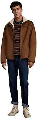 Springfield Chaqueta borreguito, Chaqueta Hombre, Marrón Claro (Light Brown), M