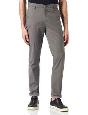 Springfield Chino Slim Microprint Pantalones, Gris Medio, 44 para Hombre