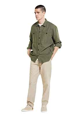 Springfield Pantalón Chino Lino Cordon Comfort para Hombre, Beige , M