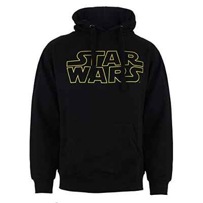 Star Wars Basic Logo Sudadera con Capucha, Negro, S para Hombre