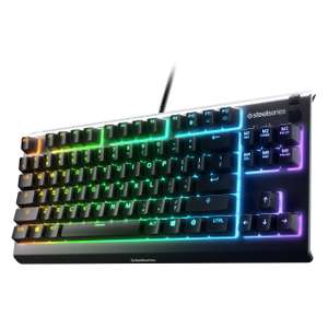 SteelSeries Apex 3 TKL RGB Gaming - Factor forma compacto TKL de esports - Iluminación RGB de 8 zonas - Teclado QWERTY Estadounidense