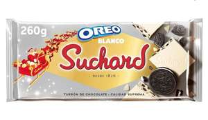 Suchard Oreo Tableta de Turrón de Chocolate Blanco con Trozos de Galleta Oreo y Arroz Inflado 260g