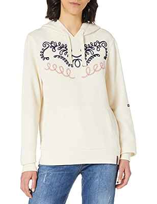 Superdry Bohemian Crafted Overhead Hood Sudadera con Capucha, Cuarzo Crema, L para Mujer