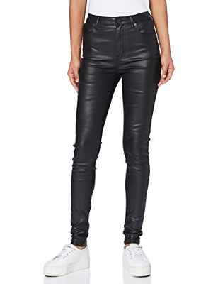 Superdry High Rise Skinny Jeans Vaqueros, Negro Encerado 46A, 27W / 30L para Mujer